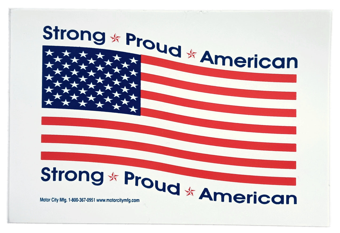USA American Flag (Strong - Proud - American) Bumper Sticker Decal - 4.5x3 - Weather and UV Resistant from Flexible Vinyl (Pack-6)