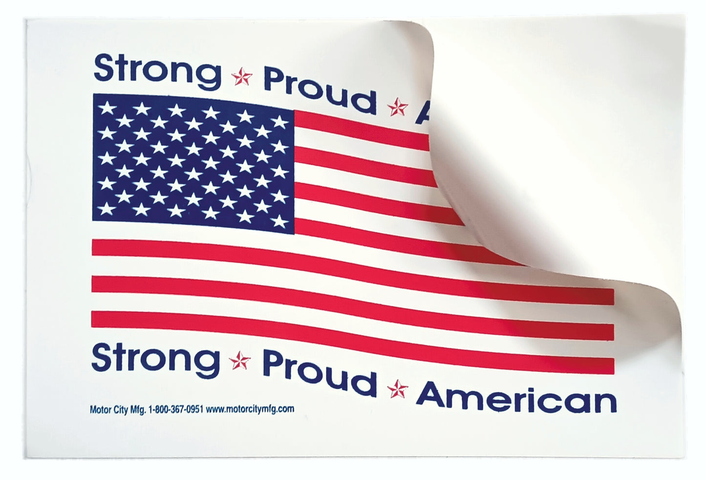 USA American Flag (Strong - Proud - American) Bumper Sticker Decal - 4.5x3 - Weather and UV Resistant from Flexible Vinyl (Pack-6)
